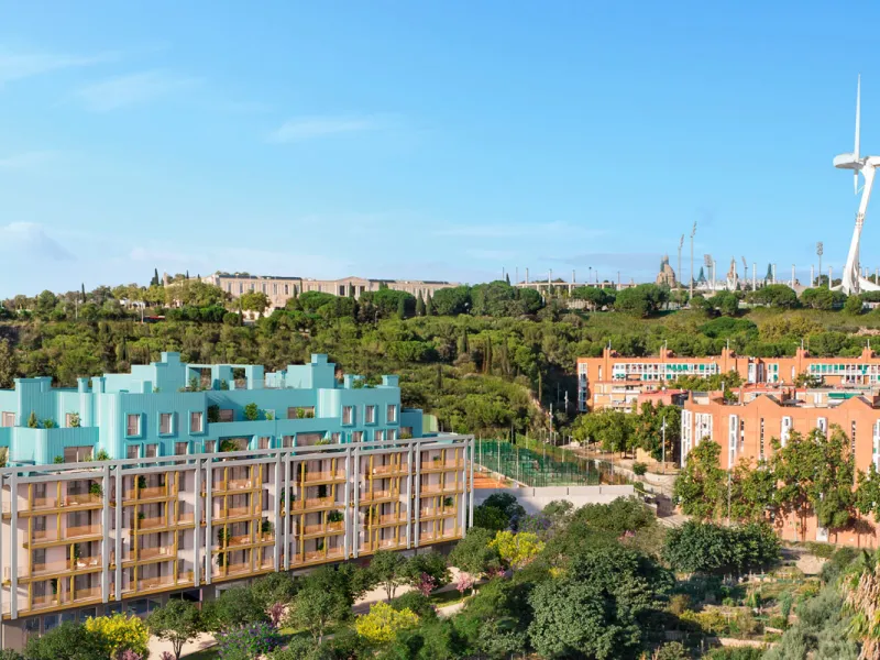 Apartments Under Construction in the Montjuic Area, Barcelona