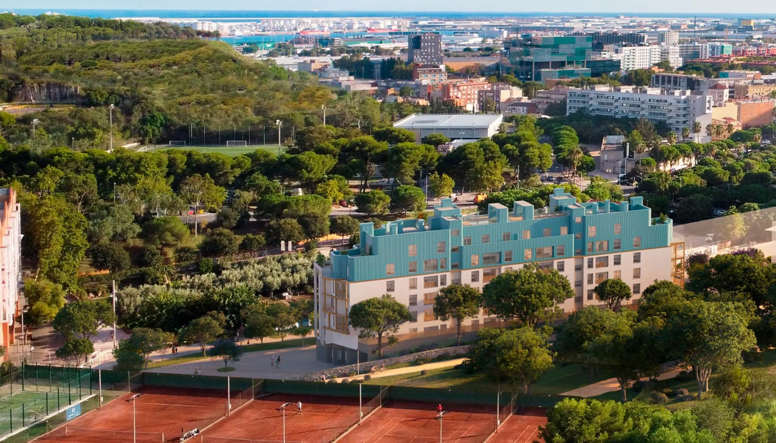 Apartments Under Construction in the Montjuic Area, Barcelona
