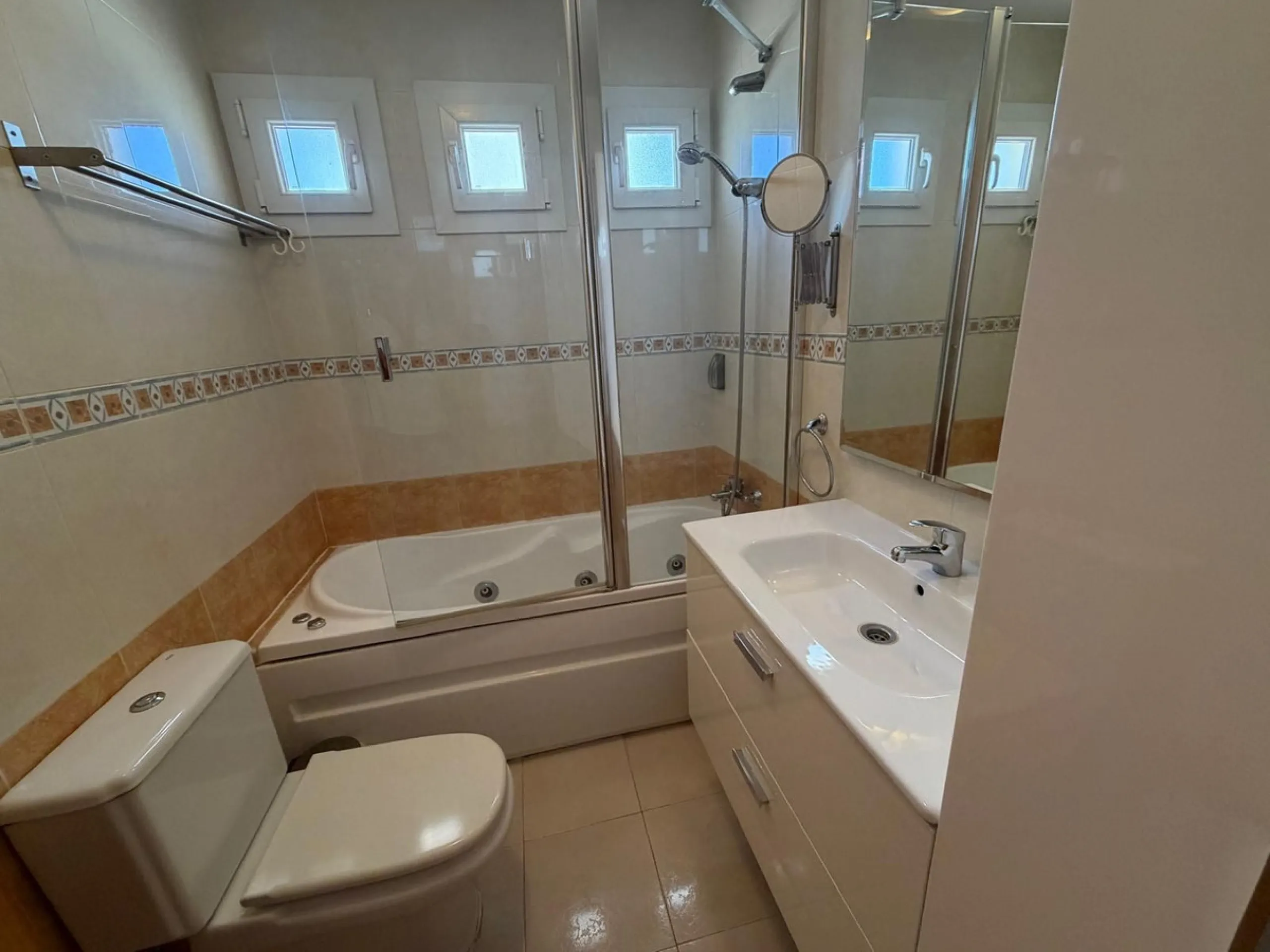 The property features 2 bedrooms and 2 bathrooms, making it ideal for both permanent living and holiday use. The apartment is in good condition and is sold fully furnished, with the exception of the terrace furniture.