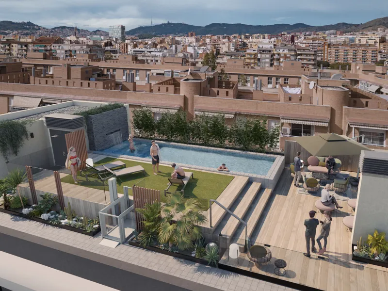Apartments Under Construction in the Up-and-Coming Area of Sant Andreu, Barcelona