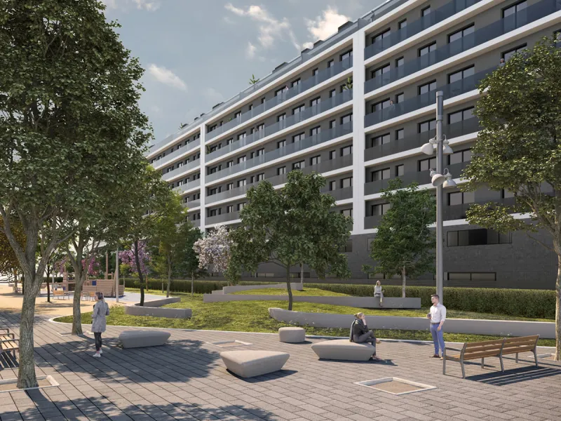 Apartments Under Construction in the Up-and-Coming Area of Sant Andreu, Barcelona