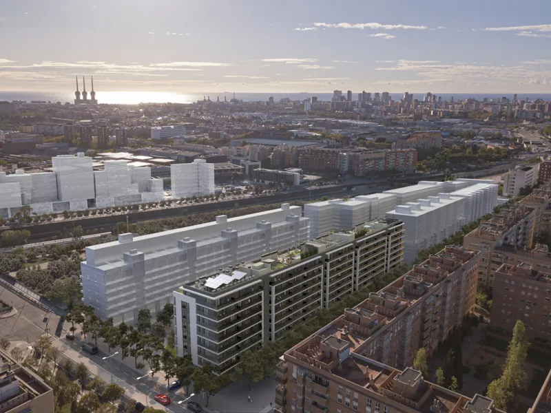 Apartments Under Construction in the Up-and-Coming Area of Sant Andreu, Barcelona