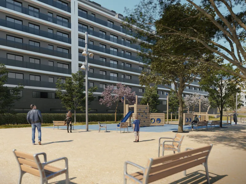 Apartments Under Construction in the Up-and-Coming Area of Sant Andreu, Barcelona