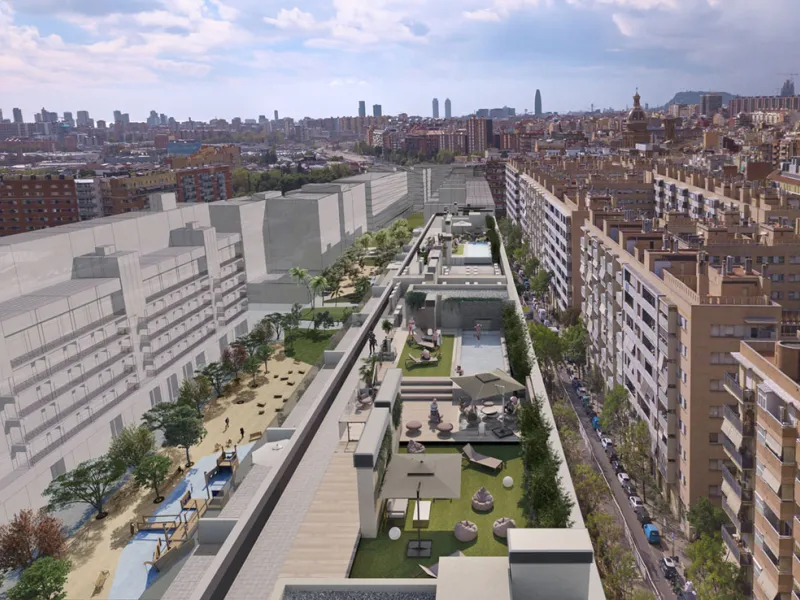 Apartments Under Construction in the Up-and-Coming Area of Sant Andreu, Barcelona