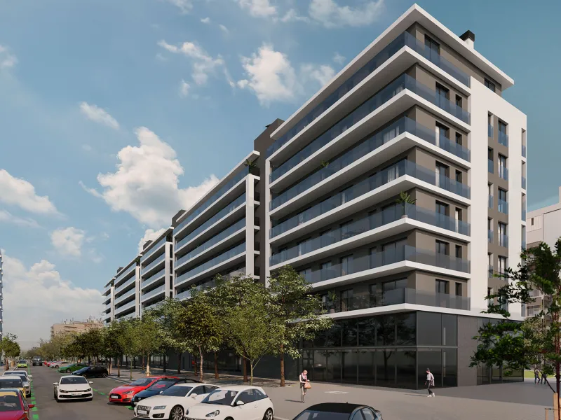 Apartments Under Construction in the Up-and-Coming Area of Sant Andreu, Barcelona