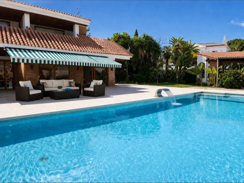 Elegant Marbella Estate on a Prime and Rare Plot — 800 meters Walking Distance to Puerto Banús. Unique Development Opportunity — 4,205m² Plot with Potential for Up to 4 Villas, or Plans for one large villa and separate Guest House, or to knock down and bu