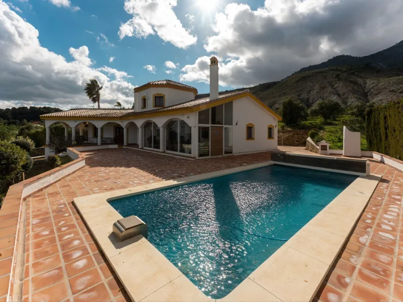 Set in an elevated and privileged position in the hills above Casarabonela, this charming country finca offers complete privacy, stunning surroundings, and breathtaking panoramic views across the Guadalhorce Valley towards Málaga and the Mediterranean Sea