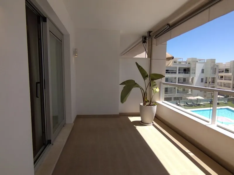 3 Bedroom west facing apartment for sale in Los Arqueros Beach with views towards the pool.