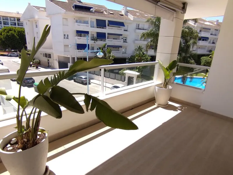 3 Bedroom west facing apartment for sale in Los Arqueros Beach with views towards the pool.