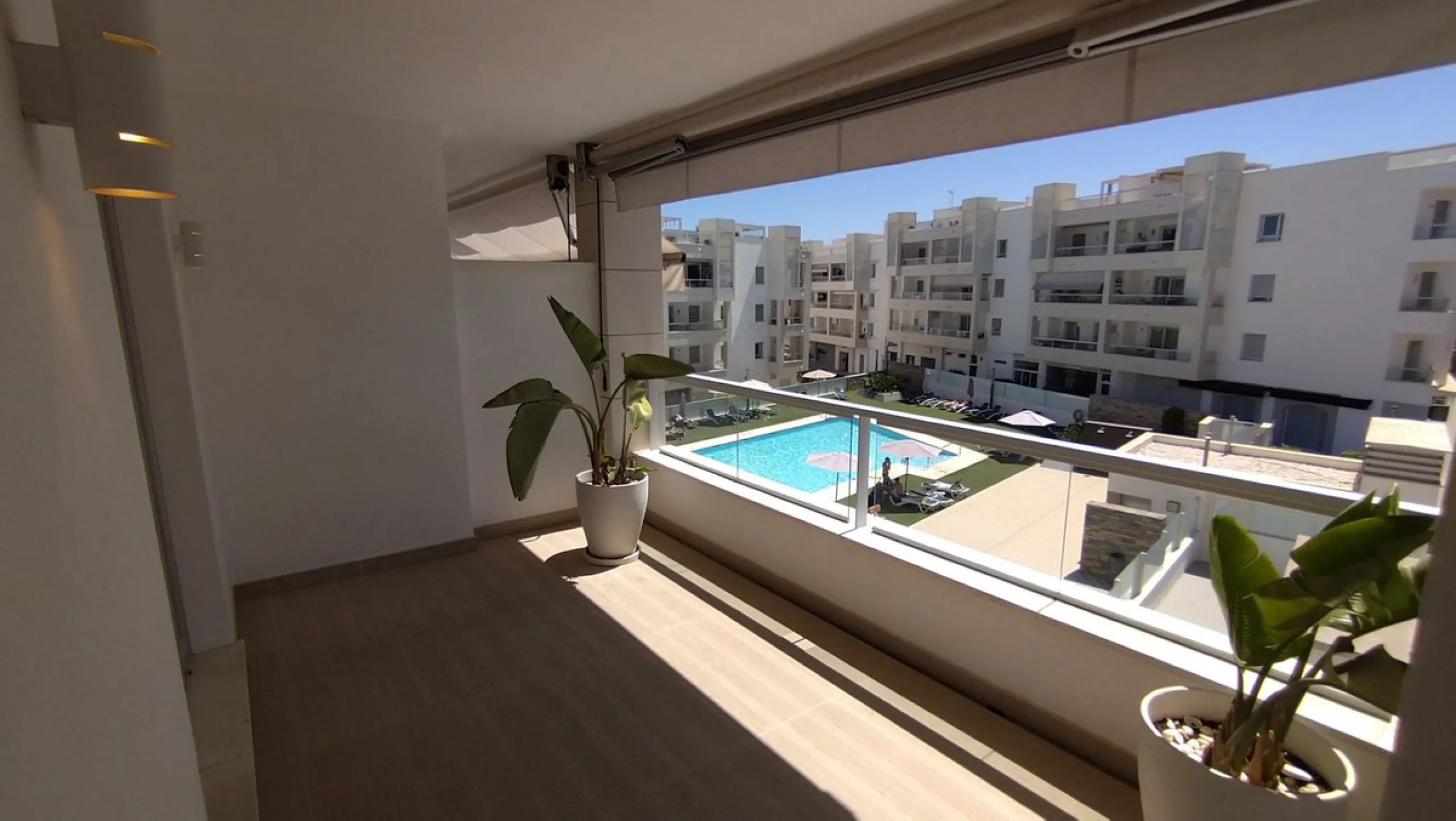 3 Bedroom west facing apartment for sale in Los Arqueros Beach with views towards the pool.