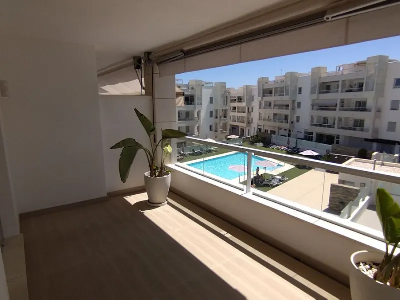 3 Bedroom west facing apartment for sale in Los Arqueros Beach with views towards the pool.