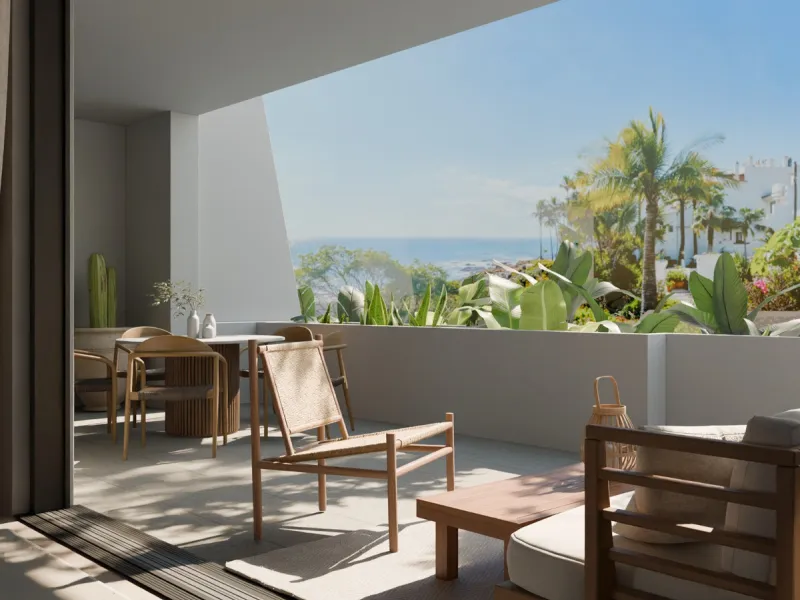 This beautifully renovated beachfront apartment is located in an exclusive gated community just a short walk from Puerto Banús, offering direct access to the beach and 24-hour security.