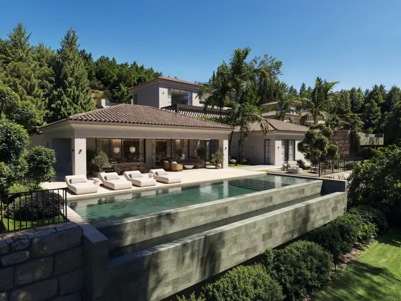An outstanding opportunity to acquire a premium plot with an approved project and building license for the construction of an elegant contemporary villa with a total built area of 671 m², distributed across three levels: two above-ground floors plus a roo