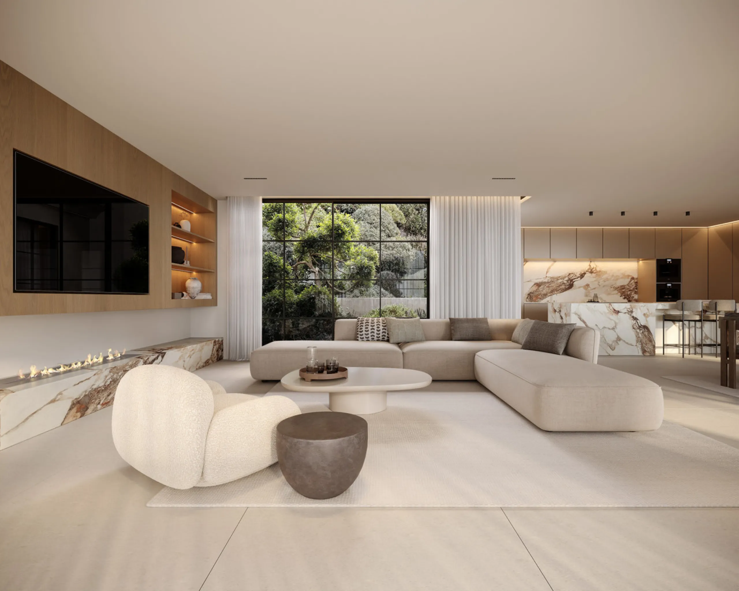 An outstanding opportunity to acquire a premium plot with an approved project and building license for the construction of an elegant contemporary villa with a total built area of 671 m², distributed across three levels: two above-ground floors plus a roo