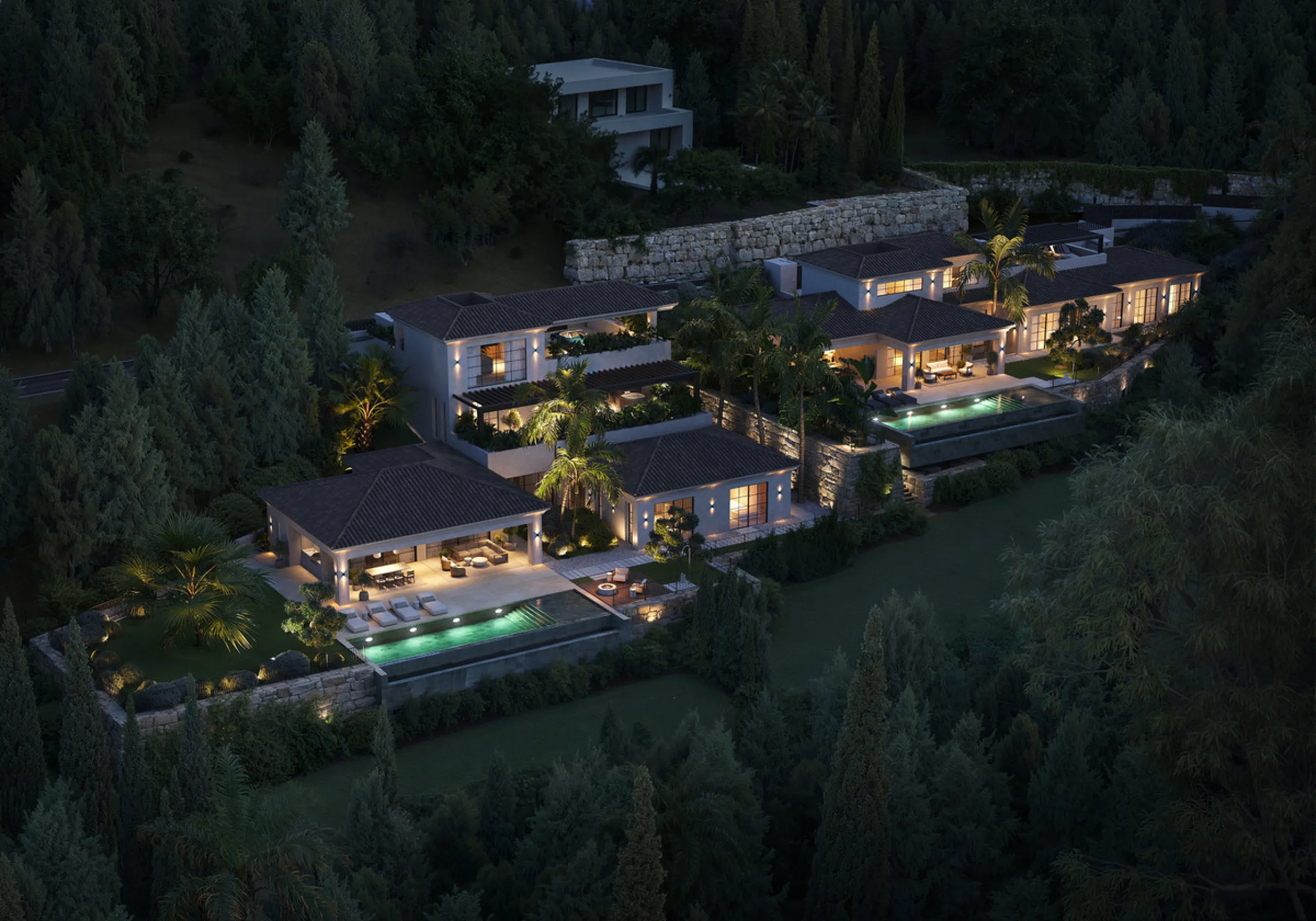 An outstanding opportunity to acquire a premium plot with an approved project and building license for the construction of an elegant contemporary villa with a total built area of 671 m², distributed across three levels: two above-ground floors plus a roo
