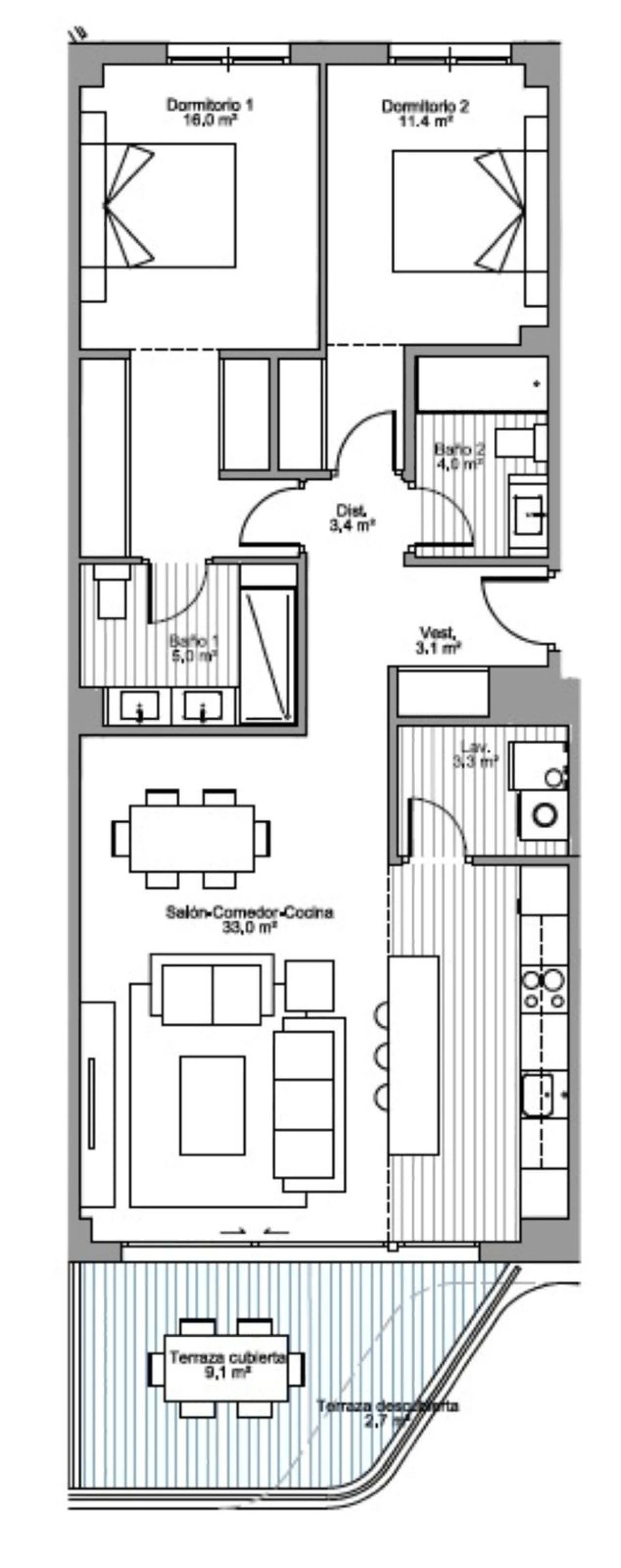 Apartment - Middle Floor Apartment в продаже в Torremolinos, Málaga. В доме 2 спален и 2 ванных комнат. Площадь дома 110 м²