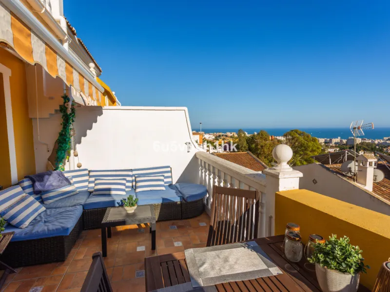 Discover this beautifully renovated 4-bedroom townhouse next to Arroyo de la Miel in Benalmádena, located in one of the Costa del Sol's most desirable elevated areas with stunning views over the Mediterranean. Set on a quiet, park-like avenue, the home of