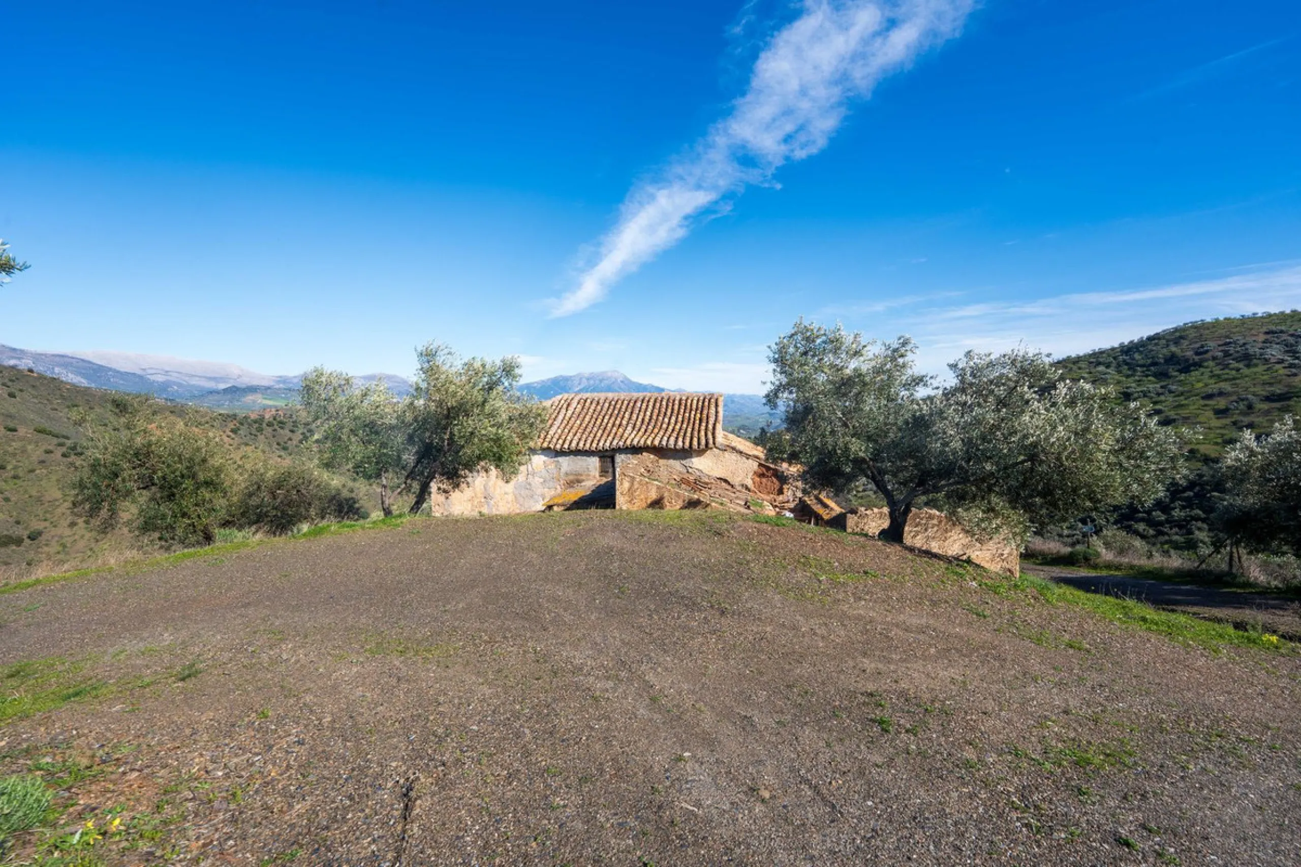 Imagine a place where time seems to stand still—a vast, quiet estate that breathes history in every corner. Two old houses in ruins rise gently from the land, their weathered walls worn by the years yet still standing strong, as if waiting for someone to 