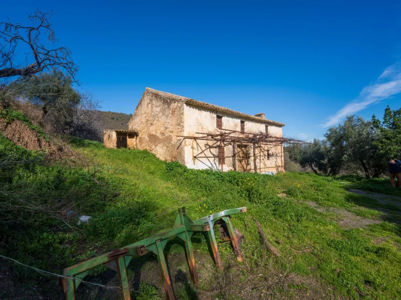 Imagine a place where time seems to stand still—a vast, quiet estate that breathes history in every corner. Two old houses in ruins rise gently from the land, their weathered walls worn by the years yet still standing strong, as if waiting for someone to 