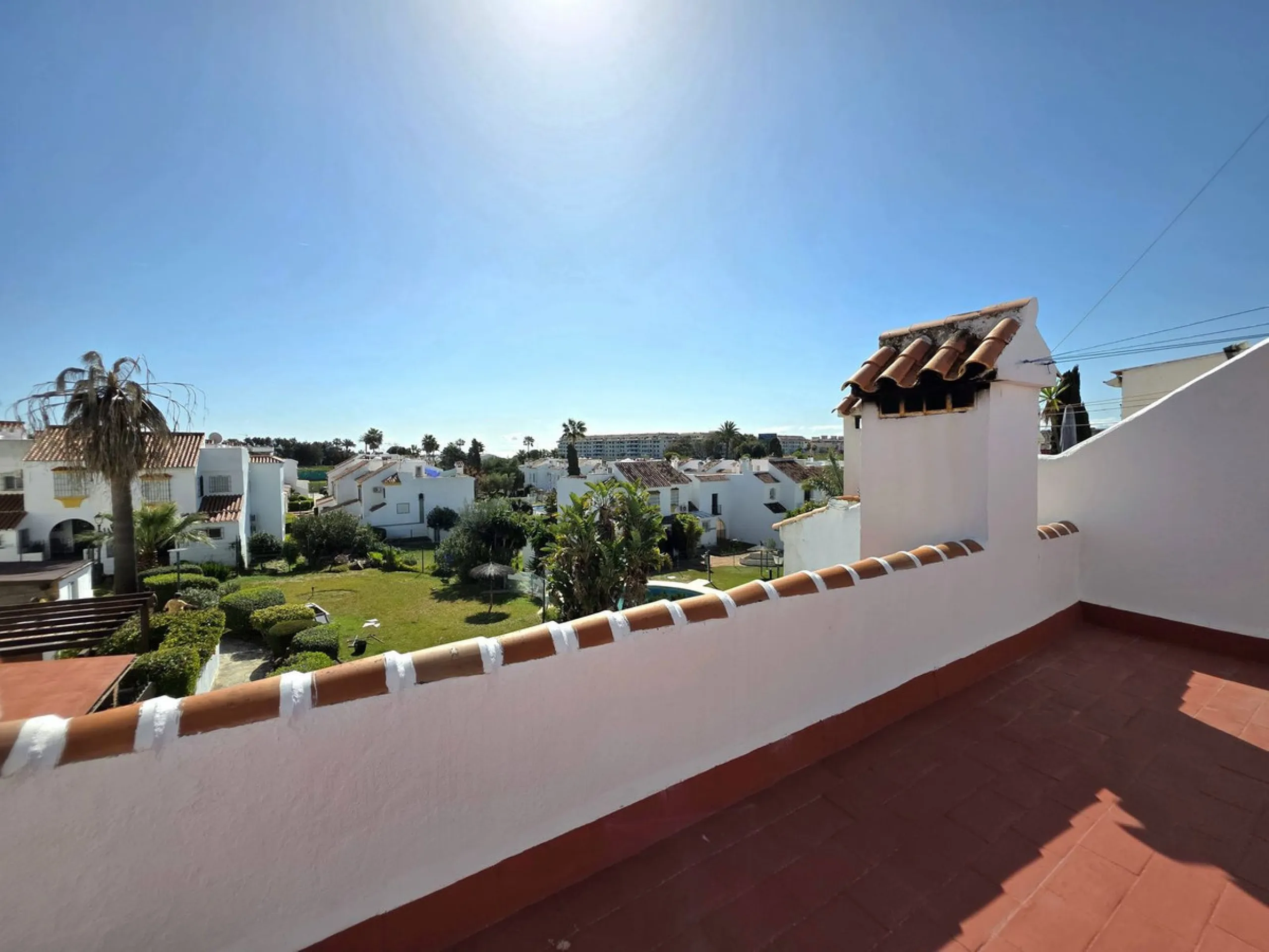 This beautiful 3 bed townhouse is located in a fantastic area, walking distance to all amenities and the beach. The house is Andalucian in style, built over 3 levels and sold fully furnished. On the ground level you are greeted by an entrance hall and lar