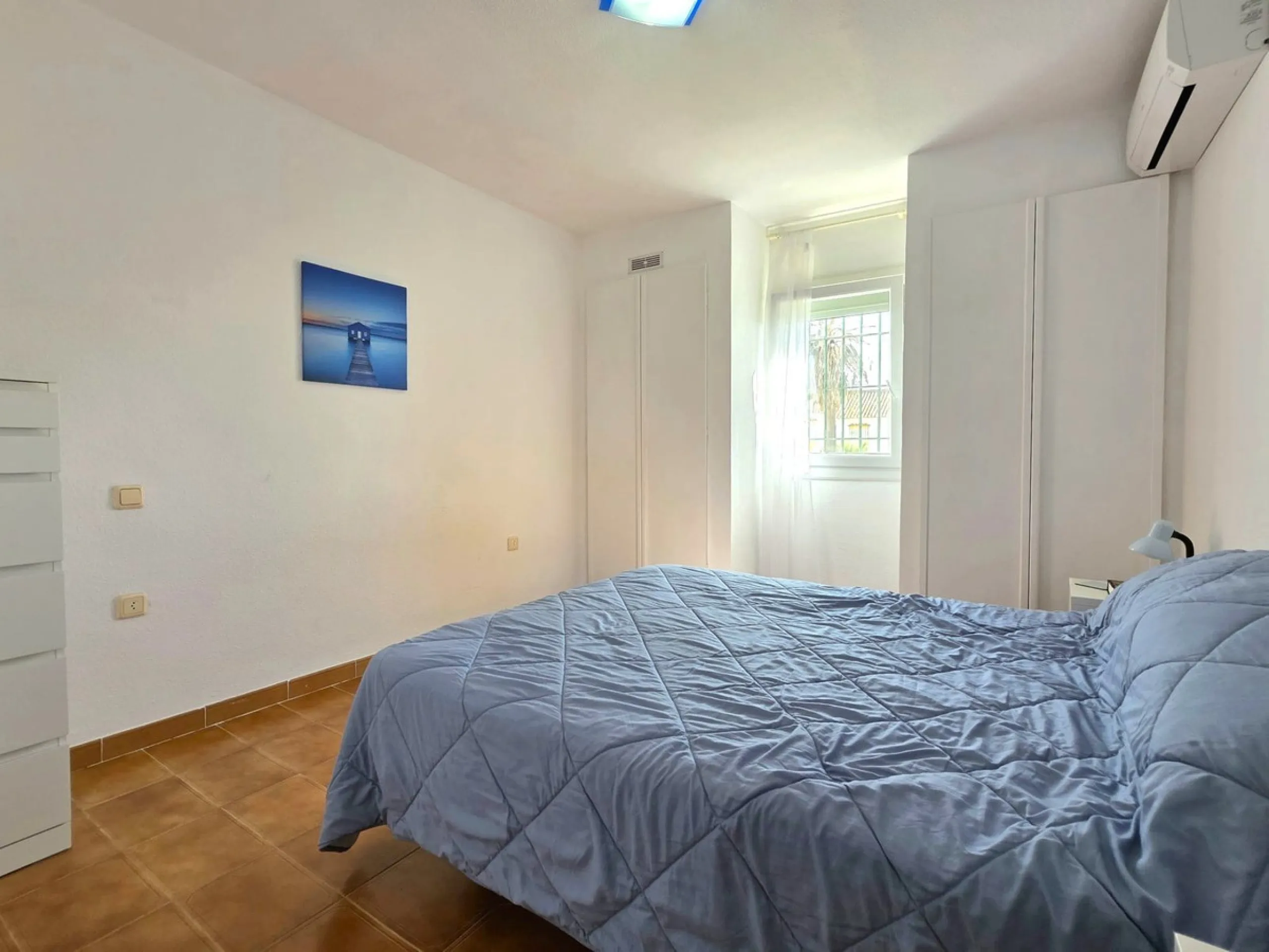 This beautiful 3 bed townhouse is located in a fantastic area, walking distance to all amenities and the beach. The house is Andalucian in style, built over 3 levels and sold fully furnished. On the ground level you are greeted by an entrance hall and lar