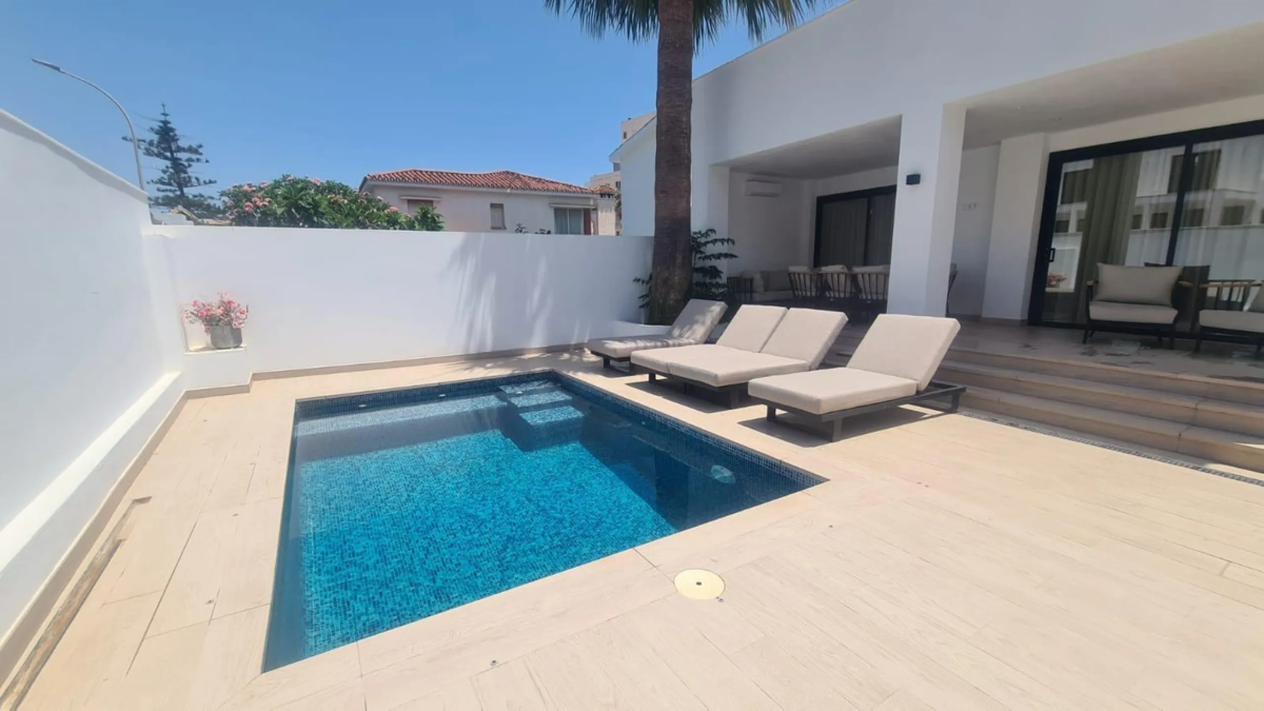 Luxury Villa and Apartment for Sale – practically two villas, each with its own private pool and parking. Exclusive Investment Just Steps from the Sea.