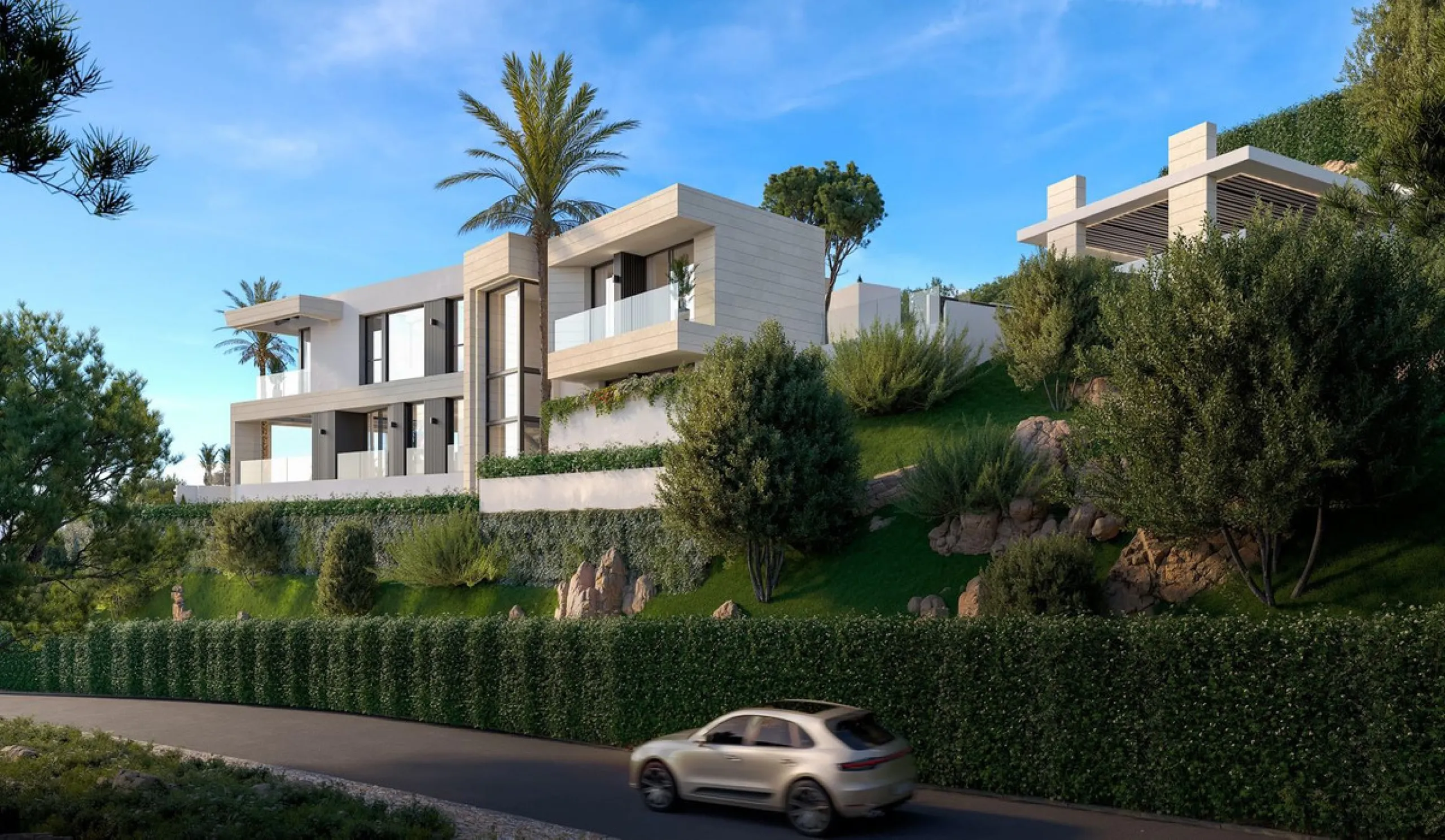 Magnificent 2,275 m² plot in the prestigious Monte Mayor urbanisation, Benahavís, set in an elevated and privileged position that guarantees spectacular open views of the Mediterranean Sea and the mountains. Surrounded by nature, lush woodland and an exce