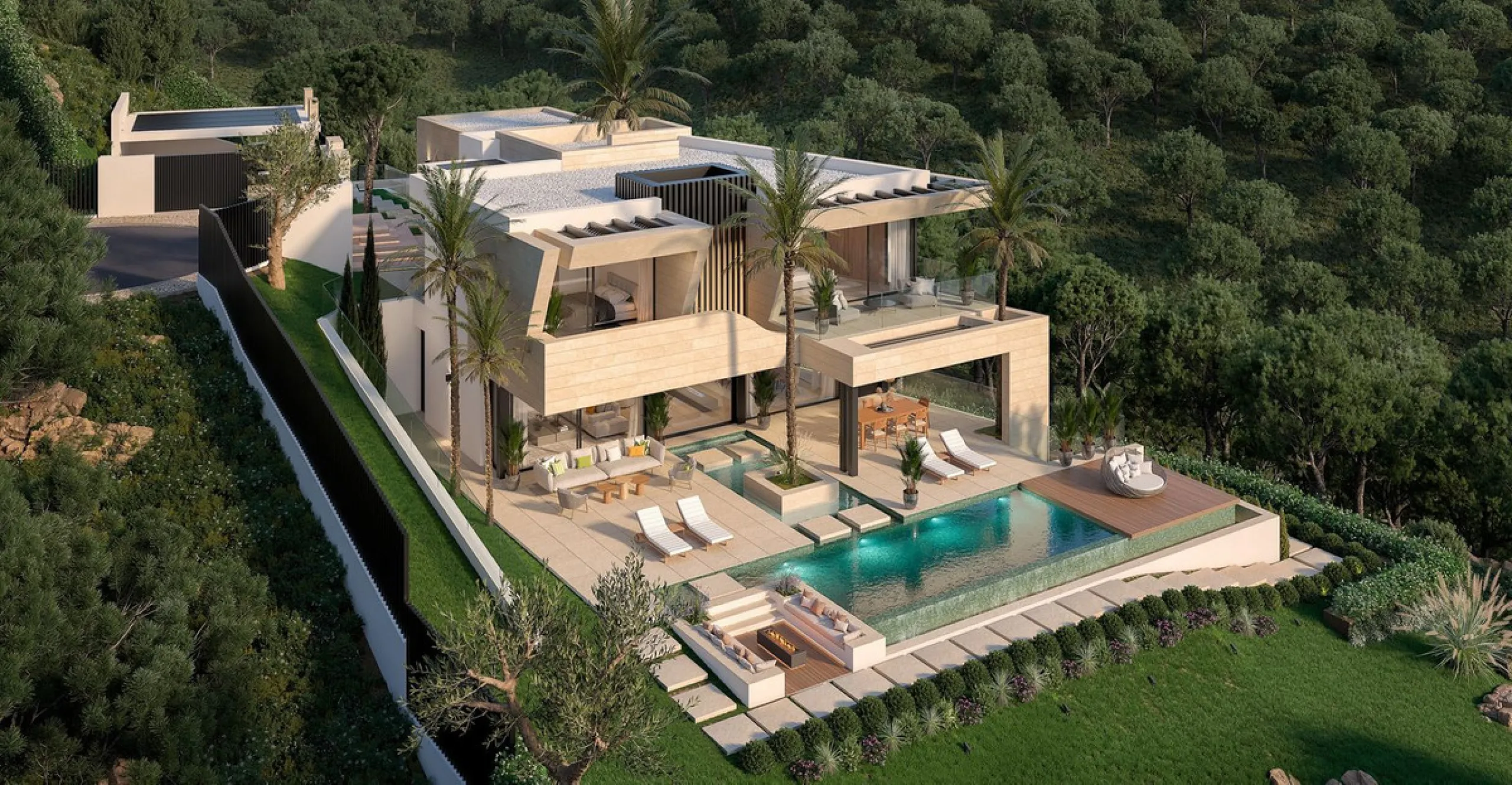Magnificent 2,275 m² plot in the prestigious Monte Mayor urbanisation, Benahavís, set in an elevated and privileged position that guarantees spectacular open views of the Mediterranean Sea and the mountains. Surrounded by nature, lush woodland and an exce