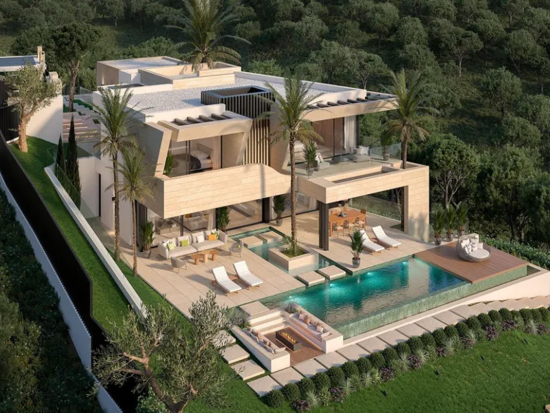 Magnificent 2,275 m² plot in the prestigious Monte Mayor urbanisation, Benahavís, set in an elevated and privileged position that guarantees spectacular open views of the Mediterranean Sea and the mountains. Surrounded by nature, lush woodland and an exce