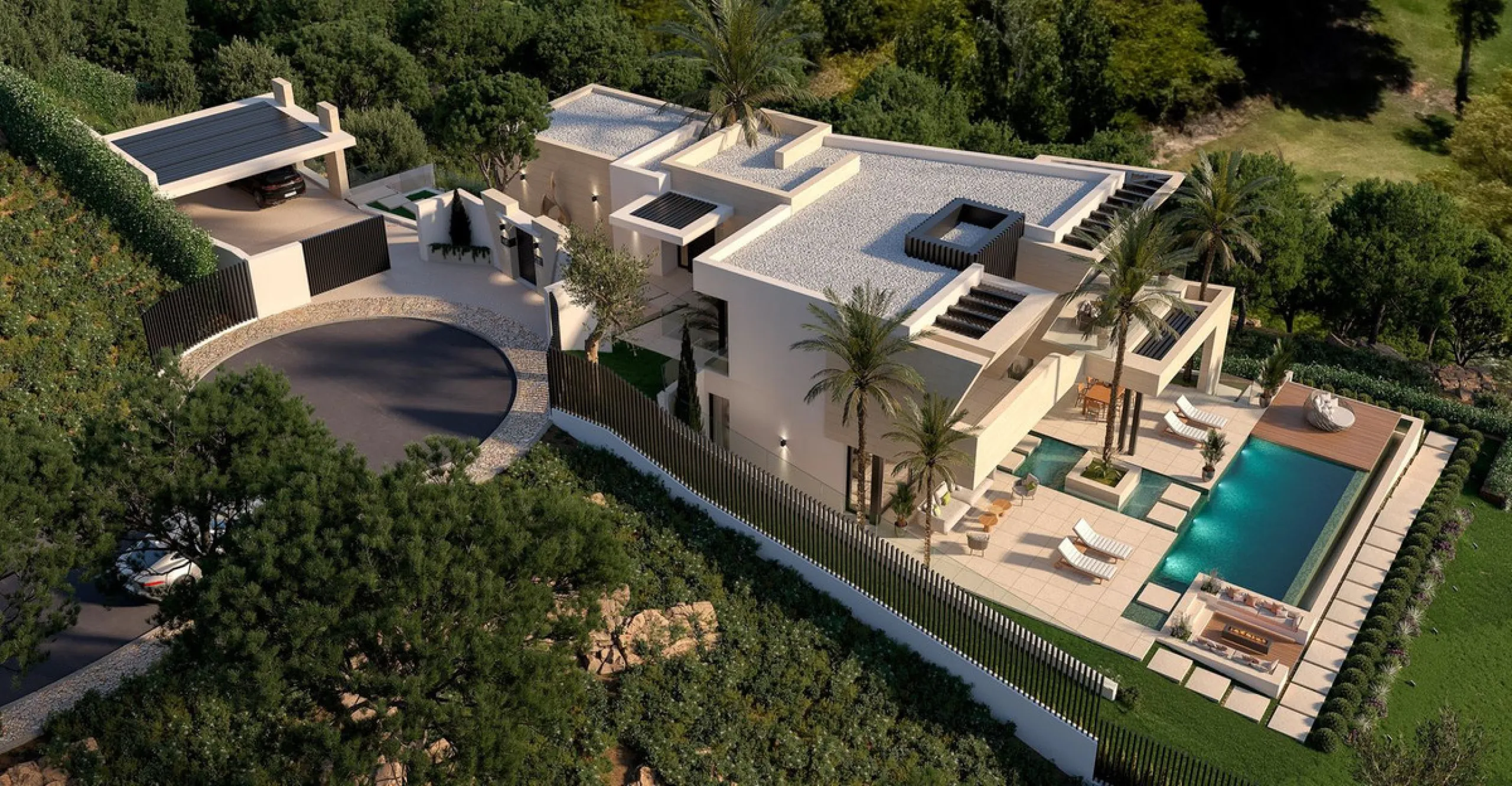Magnificent 2,275 m² plot in the prestigious Monte Mayor urbanisation, Benahavís, set in an elevated and privileged position that guarantees spectacular open views of the Mediterranean Sea and the mountains. Surrounded by nature, lush woodland and an exce