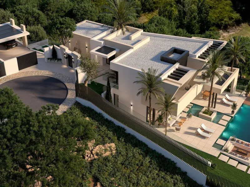 Magnificent 2,275 m² plot in the prestigious Monte Mayor urbanisation, Benahavís, set in an elevated and privileged position that guarantees spectacular open views of the Mediterranean Sea and the mountains. Surrounded by nature, lush woodland and an exce