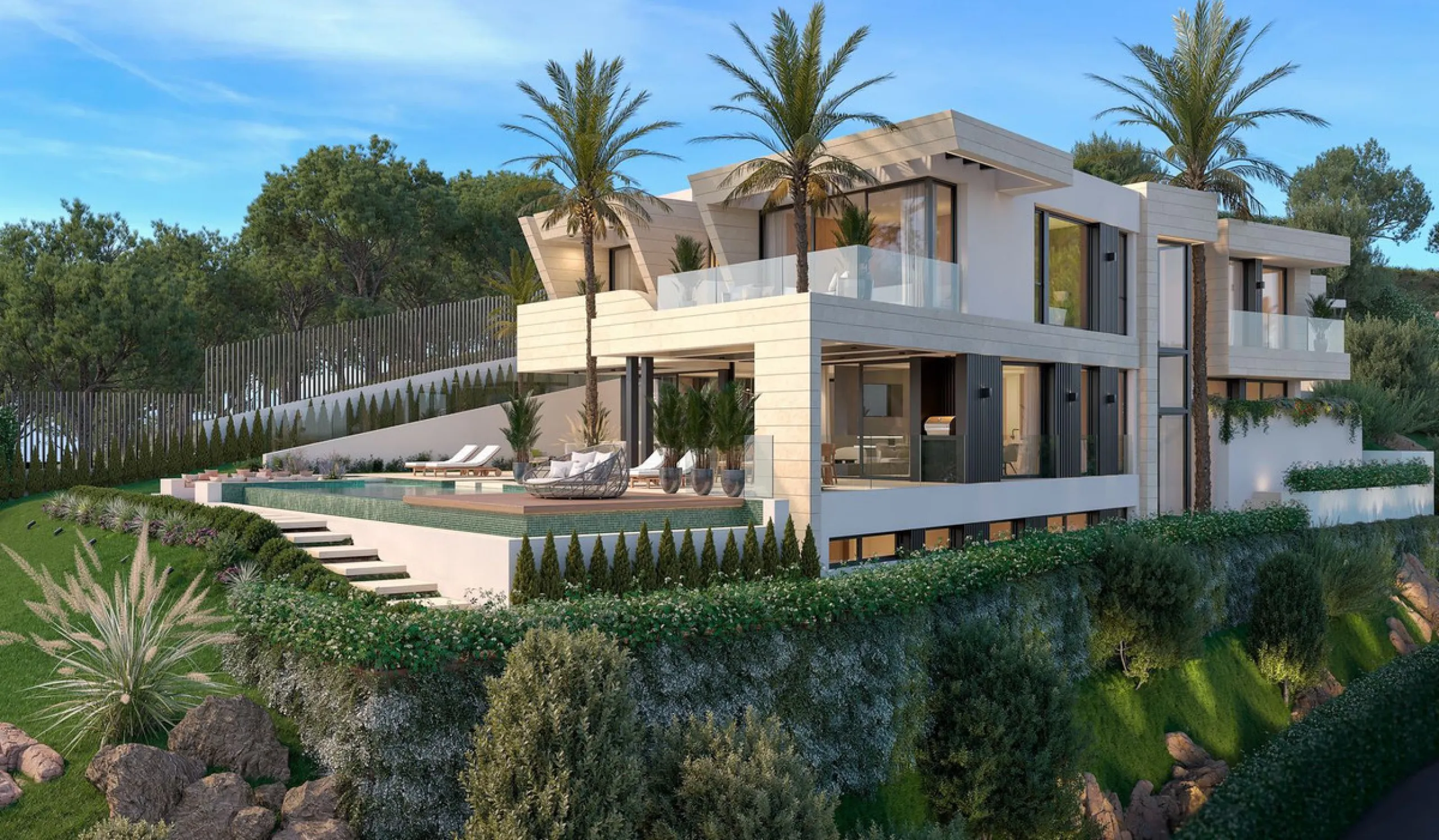 Magnificent 2,275 m² plot in the prestigious Monte Mayor urbanisation, Benahavís, set in an elevated and privileged position that guarantees spectacular open views of the Mediterranean Sea and the mountains. Surrounded by nature, lush woodland and an exce