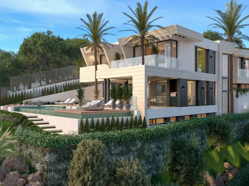 Magnificent 2,275 m² plot in the prestigious Monte Mayor urbanisation, Benahavís, set in an elevated and privileged position that guarantees spectacular open views of the Mediterranean Sea and the mountains. Surrounded by nature, lush woodland and an exce