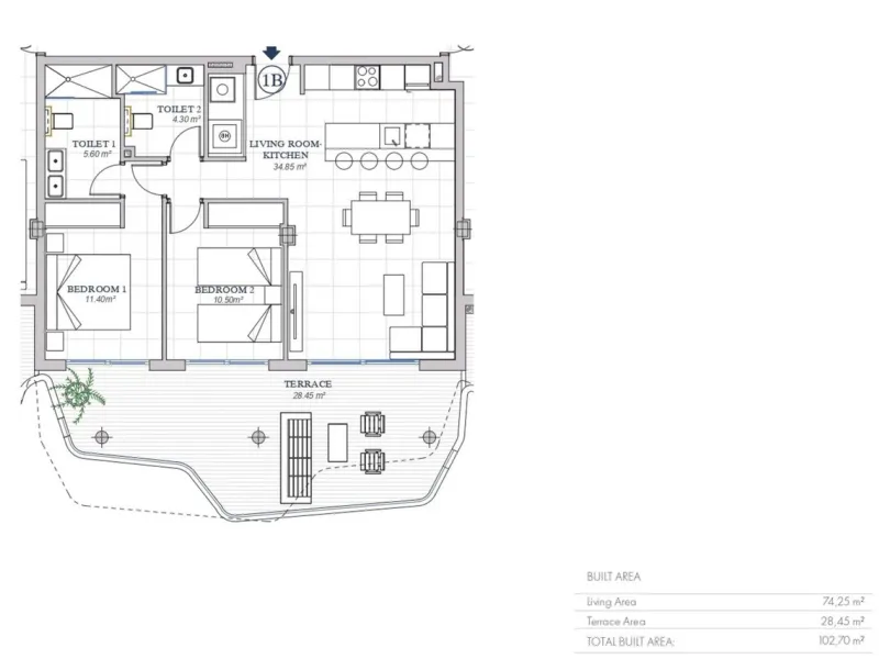 ELEGANT 2-BEDROOM APARTMENT WITH MEDITERRANEAN VIEWS!