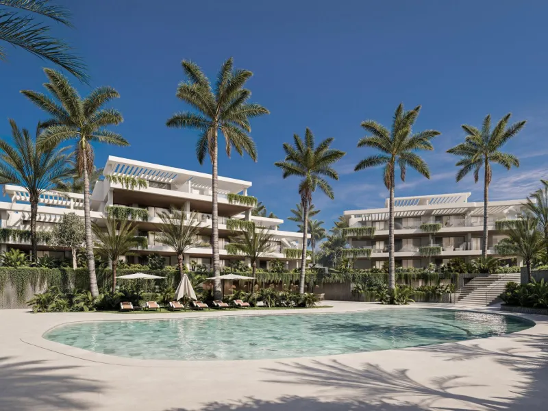 Luxury New Build Apartments in Estepona Just 400 m from the Beach& & Modern Mediterranean Living in Estepona& Discover an exclusive new residential development in Estepona, one of the most desirable coastal towns on the Costa del Sol. This elegan