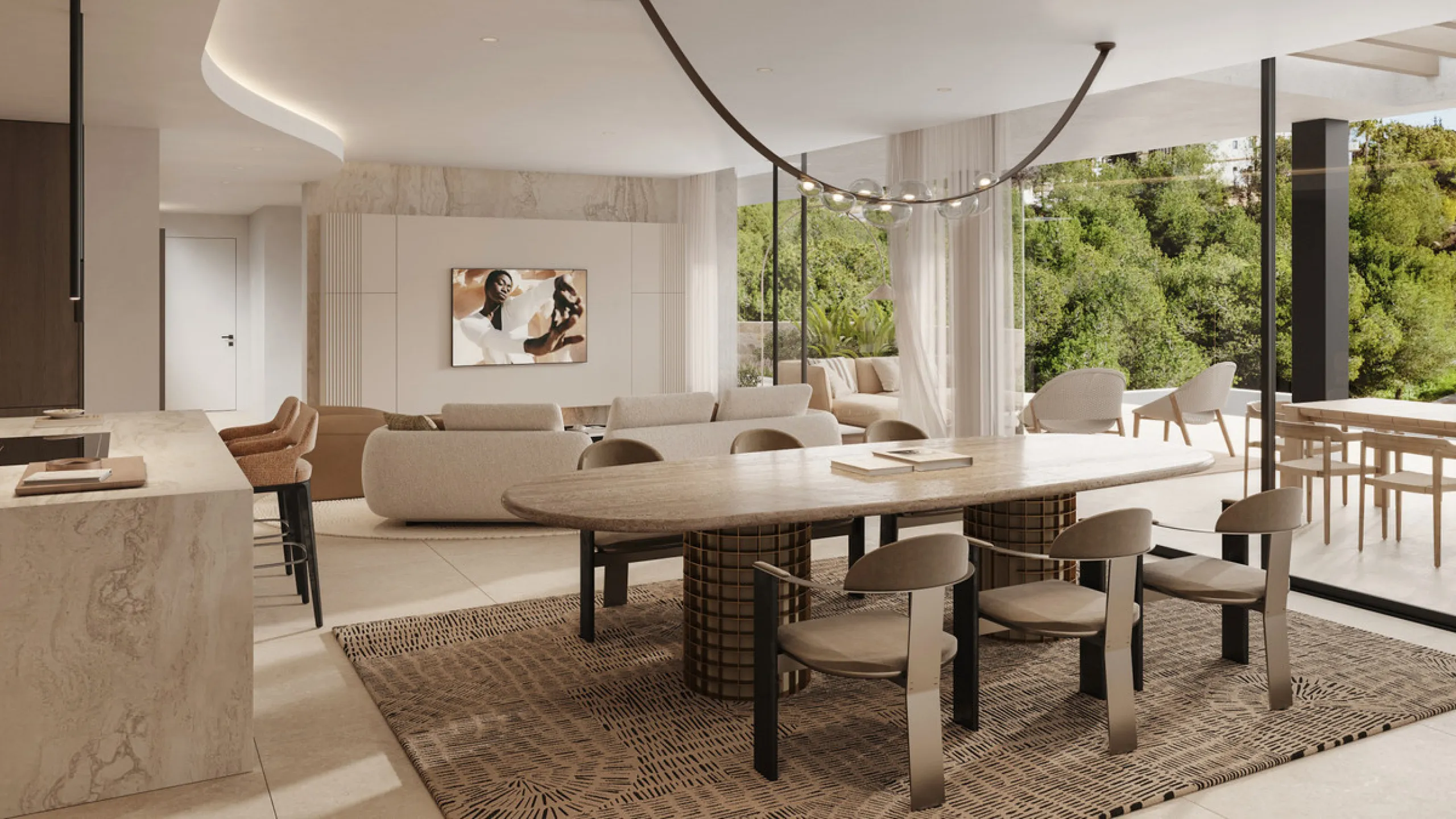 The exclusive villa is located in a prestigious community within the Golden Mile, a private retreat in one of the most sought-after locations in the area. Just minutes from the beach, Puente Romano and Marbella's most prestigious clubs.