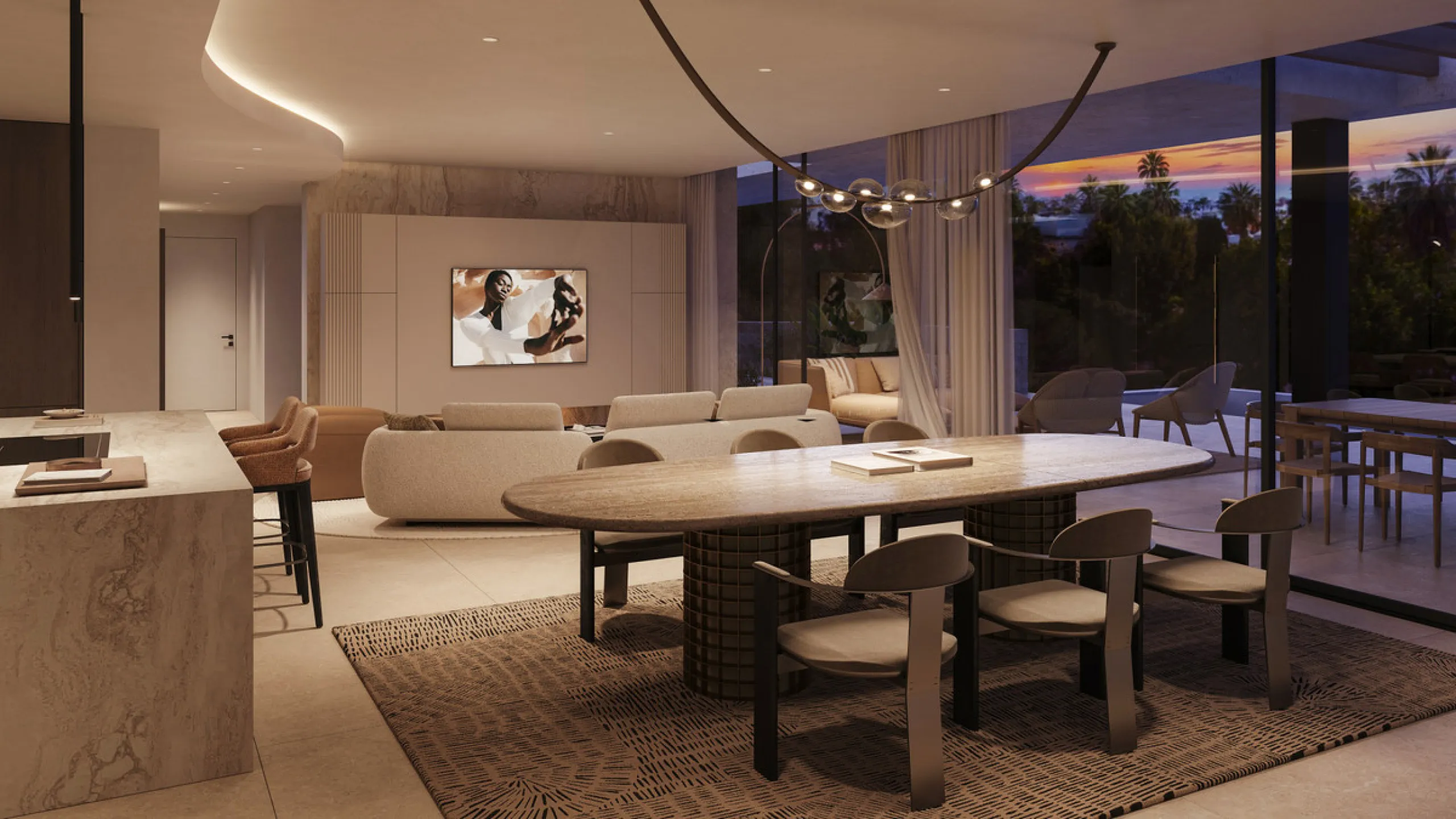 The exclusive villa is located in a prestigious community within the Golden Mile, a private retreat in one of the most sought-after locations in the area. Just minutes from the beach, Puente Romano and Marbella's most prestigious clubs.
