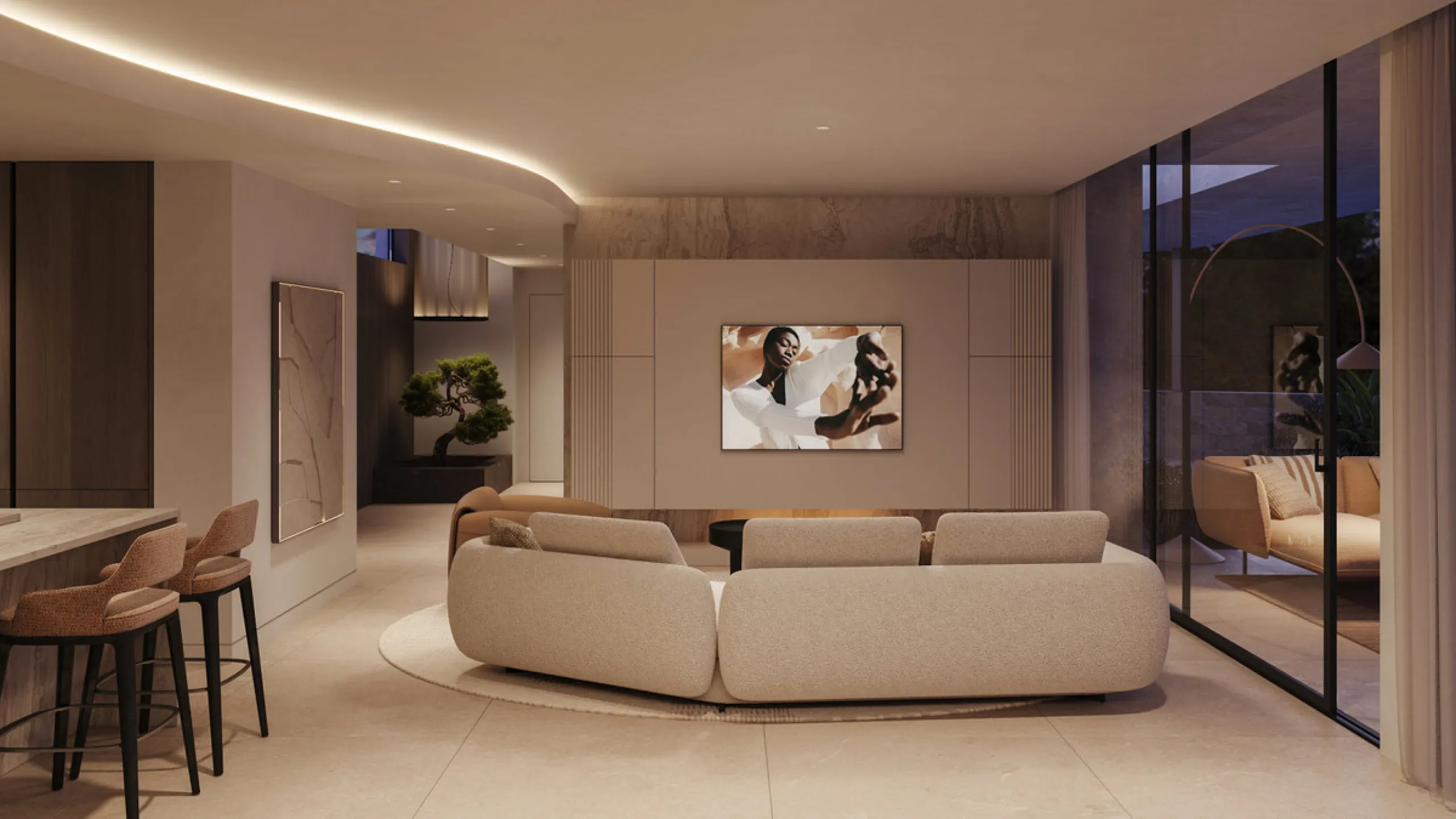 The exclusive villa is located in a prestigious community within the Golden Mile, a private retreat in one of the most sought-after locations in the area. Just minutes from the beach, Puente Romano and Marbella's most prestigious clubs.