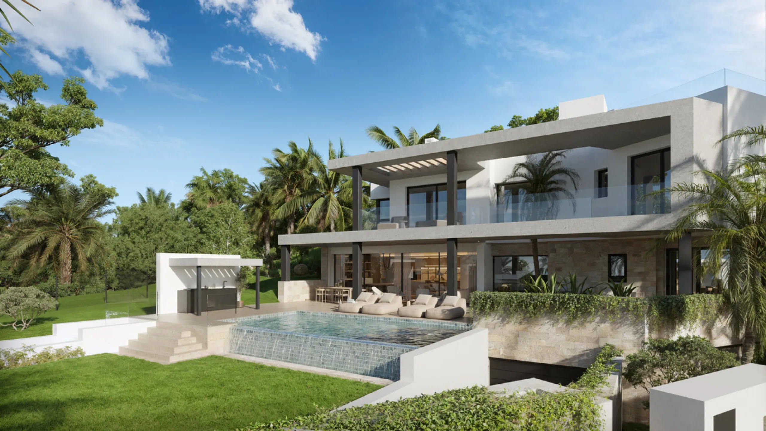 The exclusive villa is located in a prestigious community within the Golden Mile, a private retreat in one of the most sought-after locations in the area. Just minutes from the beach, Puente Romano and Marbella's most prestigious clubs.