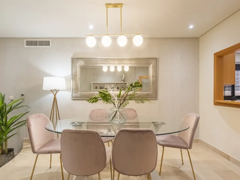 This modern and inviting two-bedroom apartment, nestled within the exclusive Las Mimosas complex, offers a truly exceptional living experience.