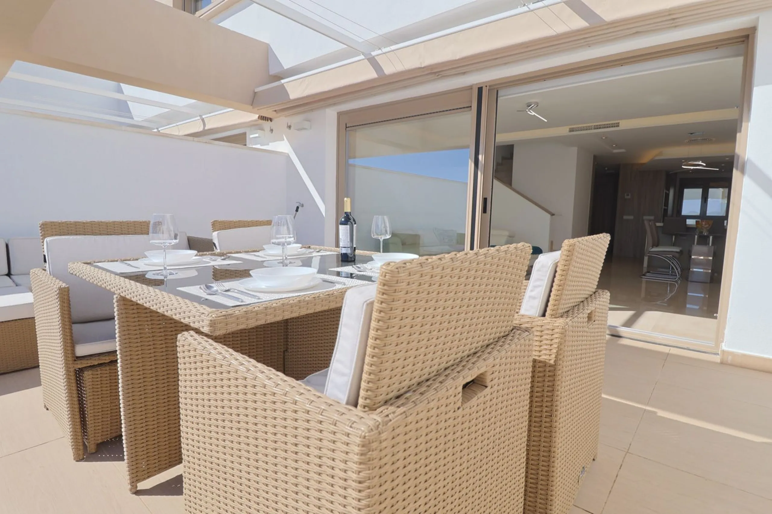 This elegant contemporary townhouse combines space, natural light and clean architectural lines, offering seamless indoor-outdoor living in a peaceful, high-quality setting. Finished with marble flooring throughout and a private elevator connecting all fl