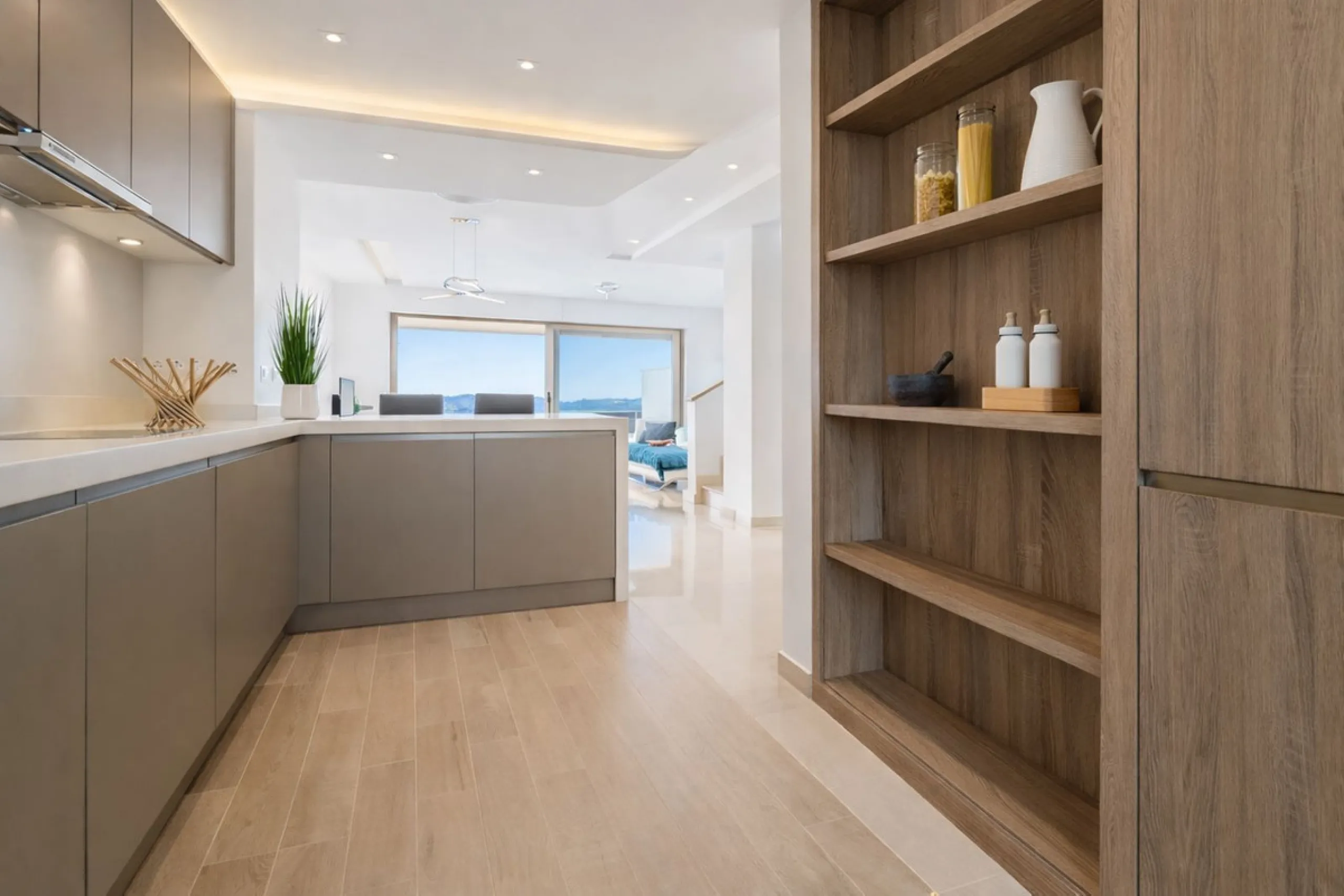This elegant contemporary townhouse combines space, natural light and clean architectural lines, offering seamless indoor-outdoor living in a peaceful, high-quality setting. Finished with marble flooring throughout and a private elevator connecting all fl