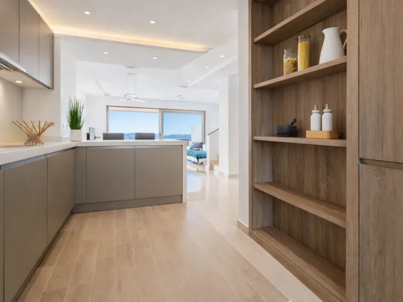 This elegant contemporary townhouse combines space, natural light and clean architectural lines, offering seamless indoor-outdoor living in a peaceful, high-quality setting. Finished with marble flooring throughout and a private elevator connecting all fl