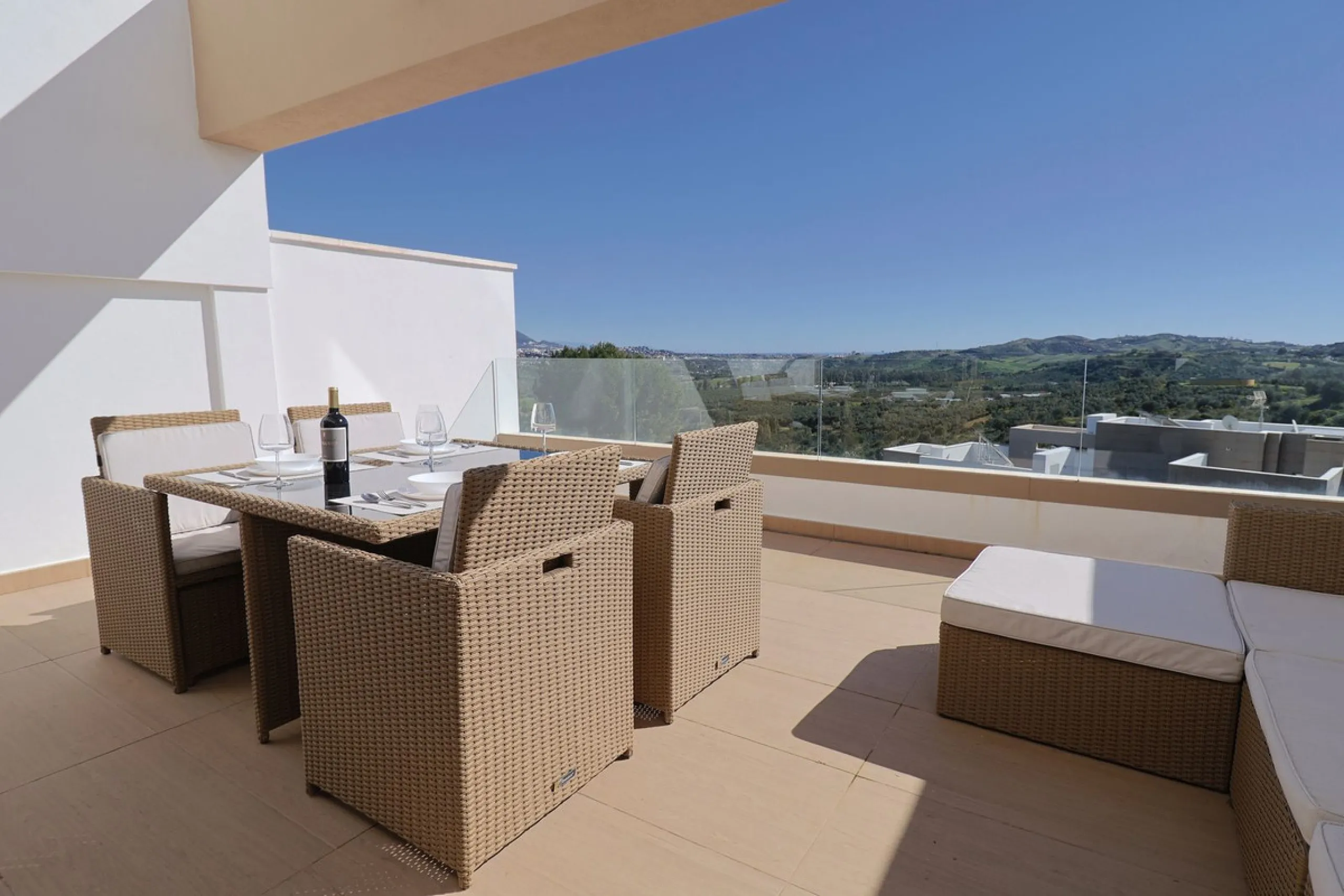This elegant contemporary townhouse combines space, natural light and clean architectural lines, offering seamless indoor-outdoor living in a peaceful, high-quality setting. Finished with marble flooring throughout and a private elevator connecting all fl