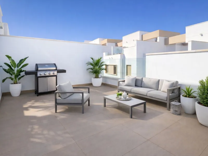 This elegant contemporary townhouse combines space, natural light and clean architectural lines, offering seamless indoor-outdoor living in a peaceful, high-quality setting. Finished with marble flooring throughout and a private elevator connecting all fl
