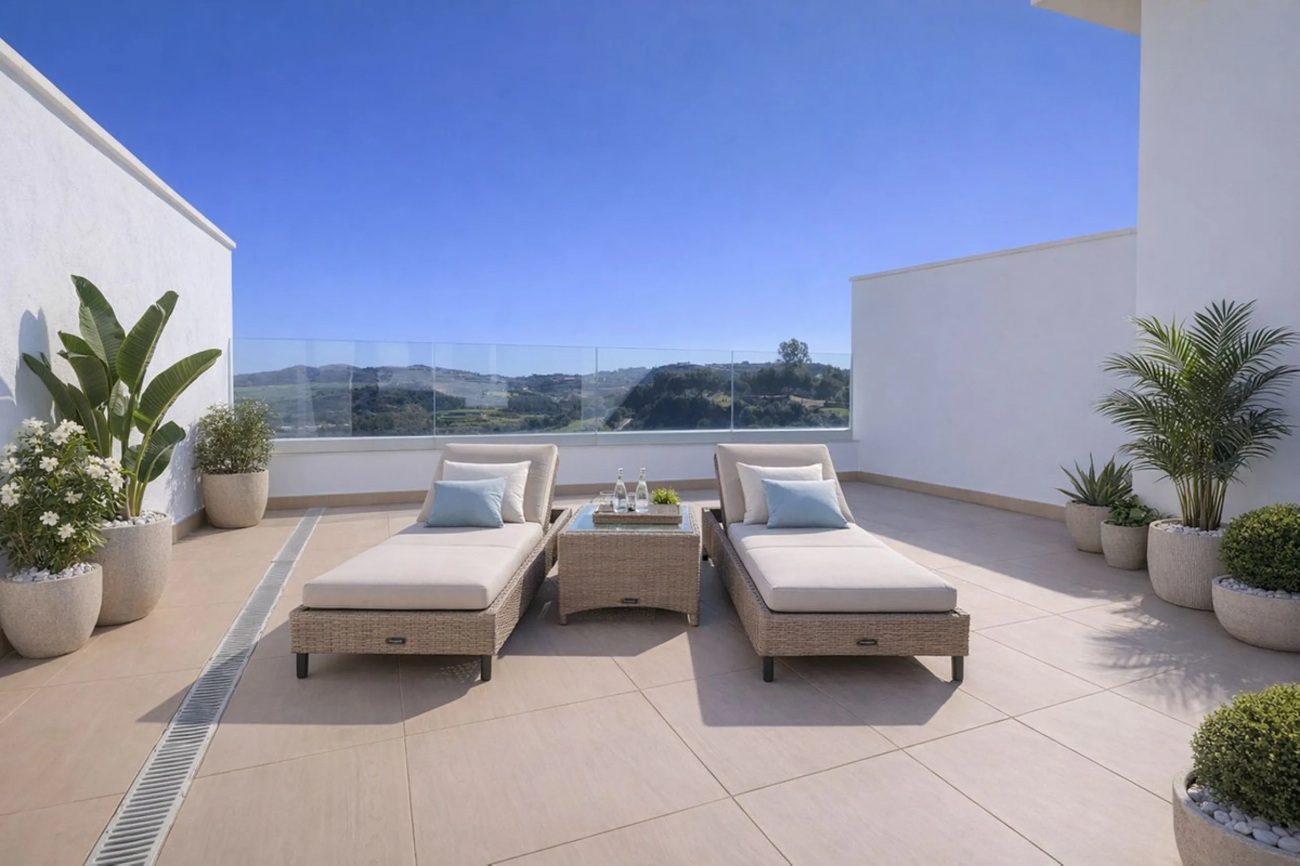 This elegant contemporary townhouse combines space, natural light and clean architectural lines, offering seamless indoor-outdoor living in a peaceful, high-quality setting. Finished with marble flooring throughout and a private elevator connecting all fl