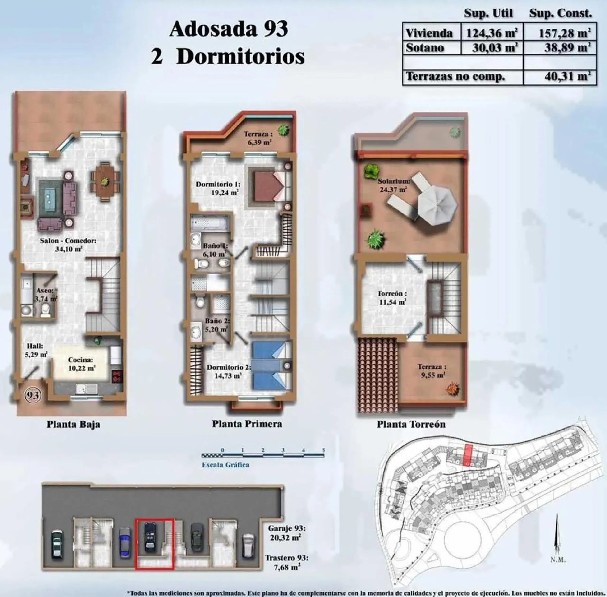 Spacious semi-detached house with 3 bedrooms, attic and large terraces in Lauro Golf