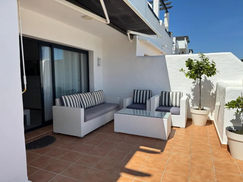 Experience unparalleled coastal living in this immaculate 2-bedroom, 2-bathroom apartment located within the highly sought-after Lotus Dona Julia. Nestled in the heart of Dona Julia Golf Course, the residence comes fully furnished and boasts full frontal 