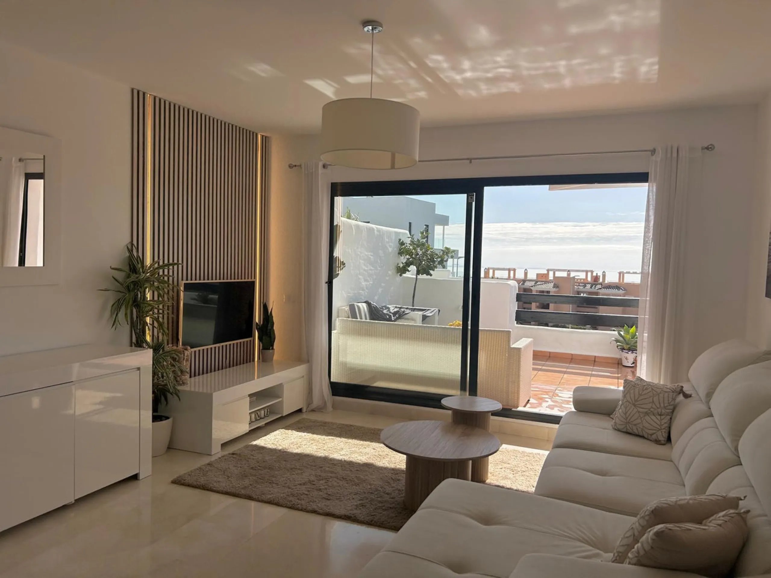 Experience unparalleled coastal living in this immaculate 2-bedroom, 2-bathroom apartment located within the highly sought-after Lotus Dona Julia. Nestled in the heart of Dona Julia Golf Course, the residence comes fully furnished and boasts full frontal 