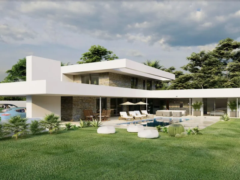 PLOT WITH  OFF-PLAN LUXURY ECOLOGICAL VILLA IN MANILVA